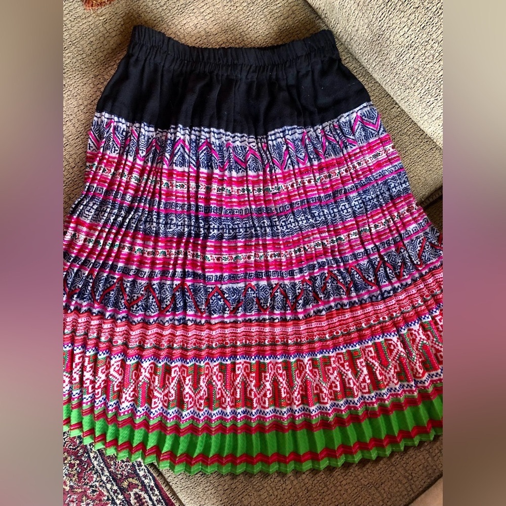 Colorful Thai Pleated Skirt